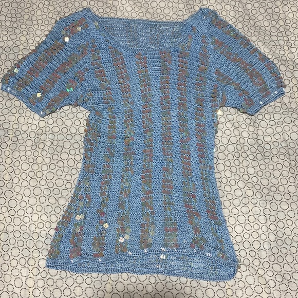 Baby blue crochet top - Picture 1 of 8
